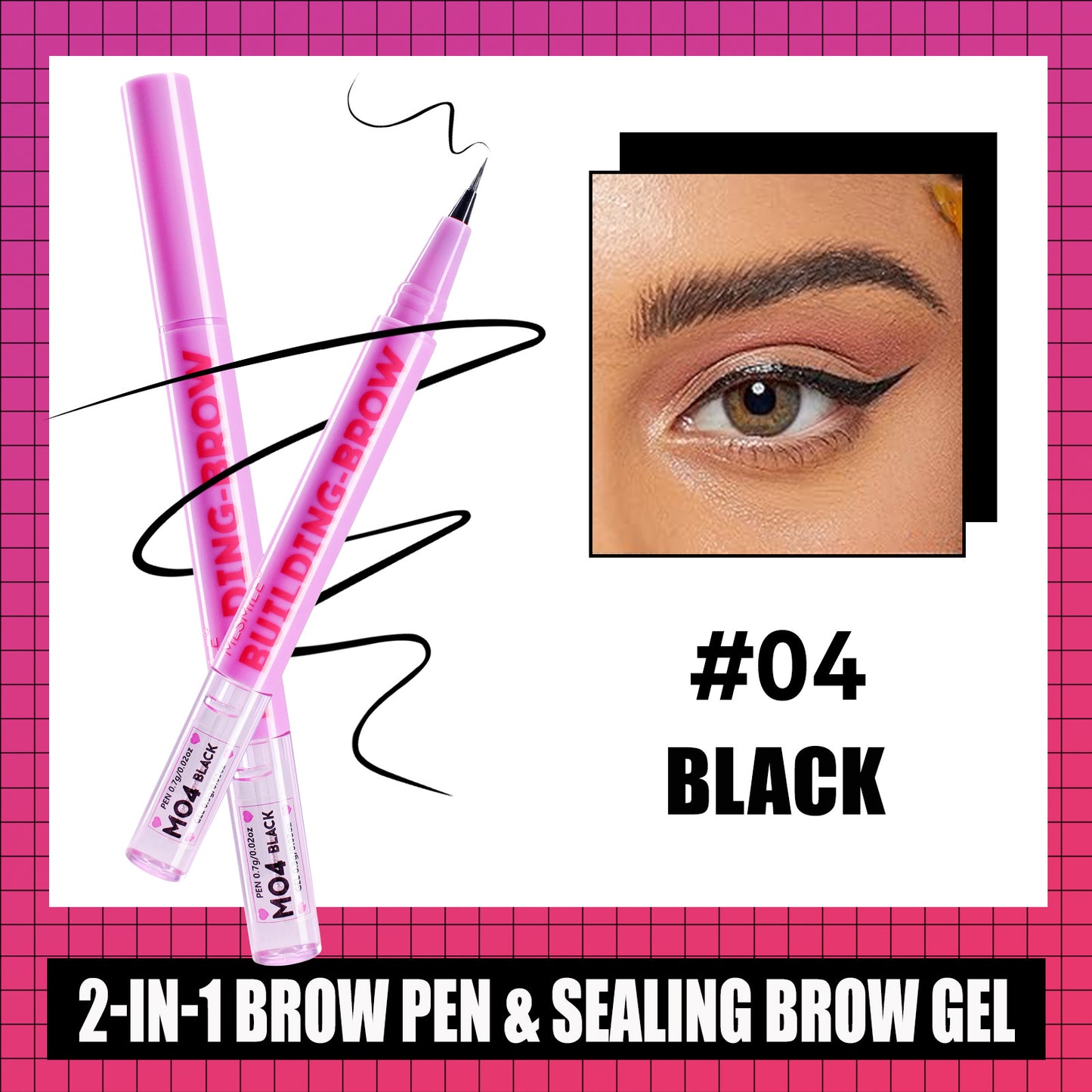 Double-Ended Eyebrow Pencil Long-Lasting Smudge Proof