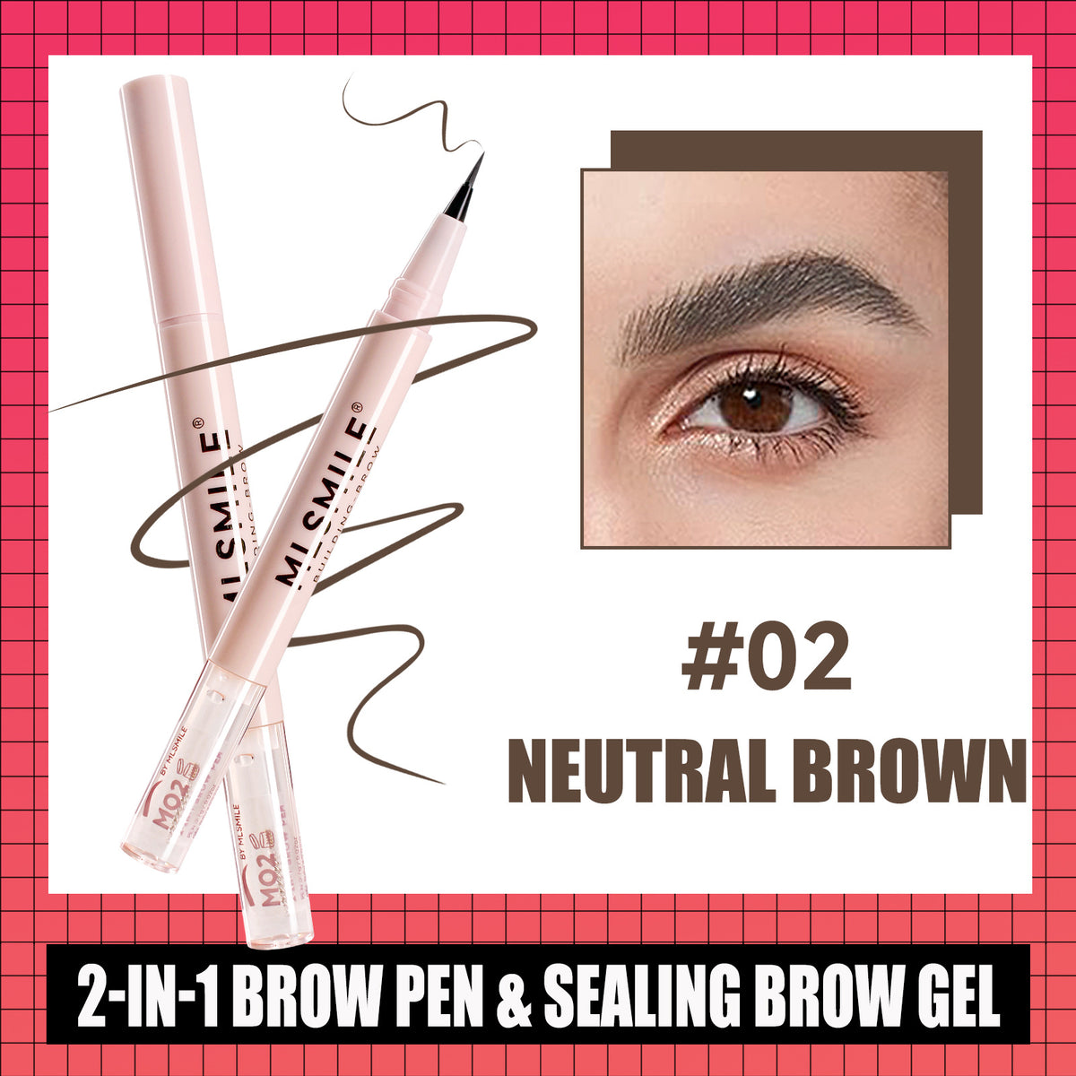 Double-Ended Eyebrow Pencil Long-Lasting Smudge Proof