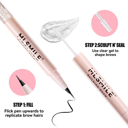 Double-Ended Eyebrow Pencil Long-Lasting Smudge Proof