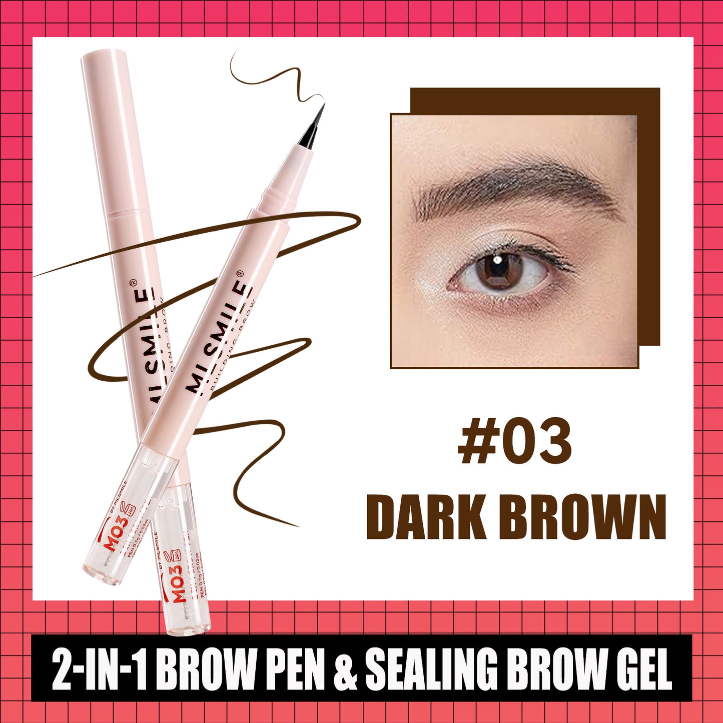 Double-Ended Eyebrow Pencil Long-Lasting Smudge Proof