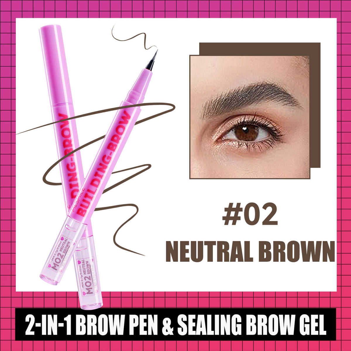 Double-Ended Eyebrow Pencil Long-Lasting Smudge Proof