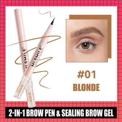 Double-Ended Eyebrow Pencil Long-Lasting Smudge Proof