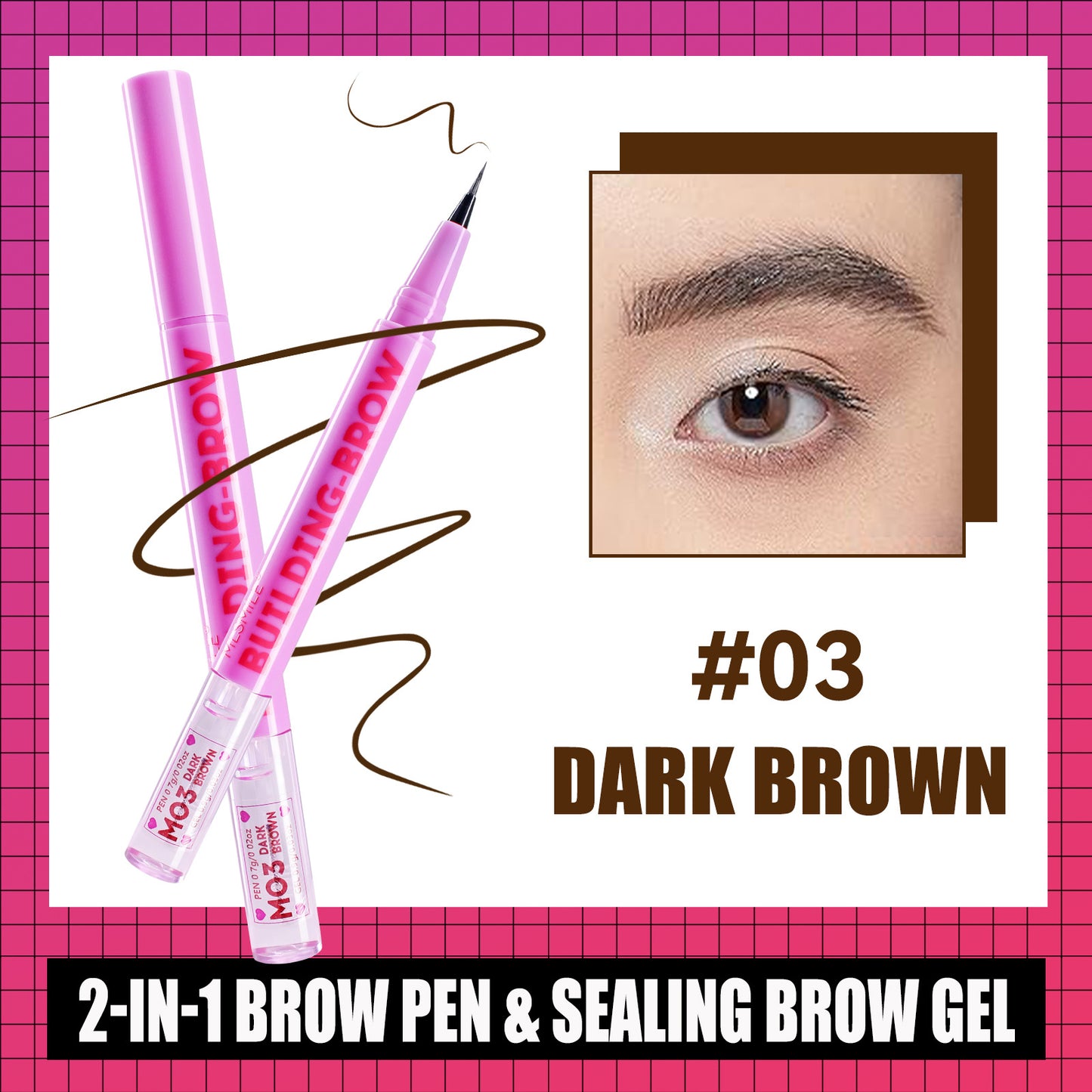 Double-Ended Eyebrow Pencil Long-Lasting Smudge Proof
