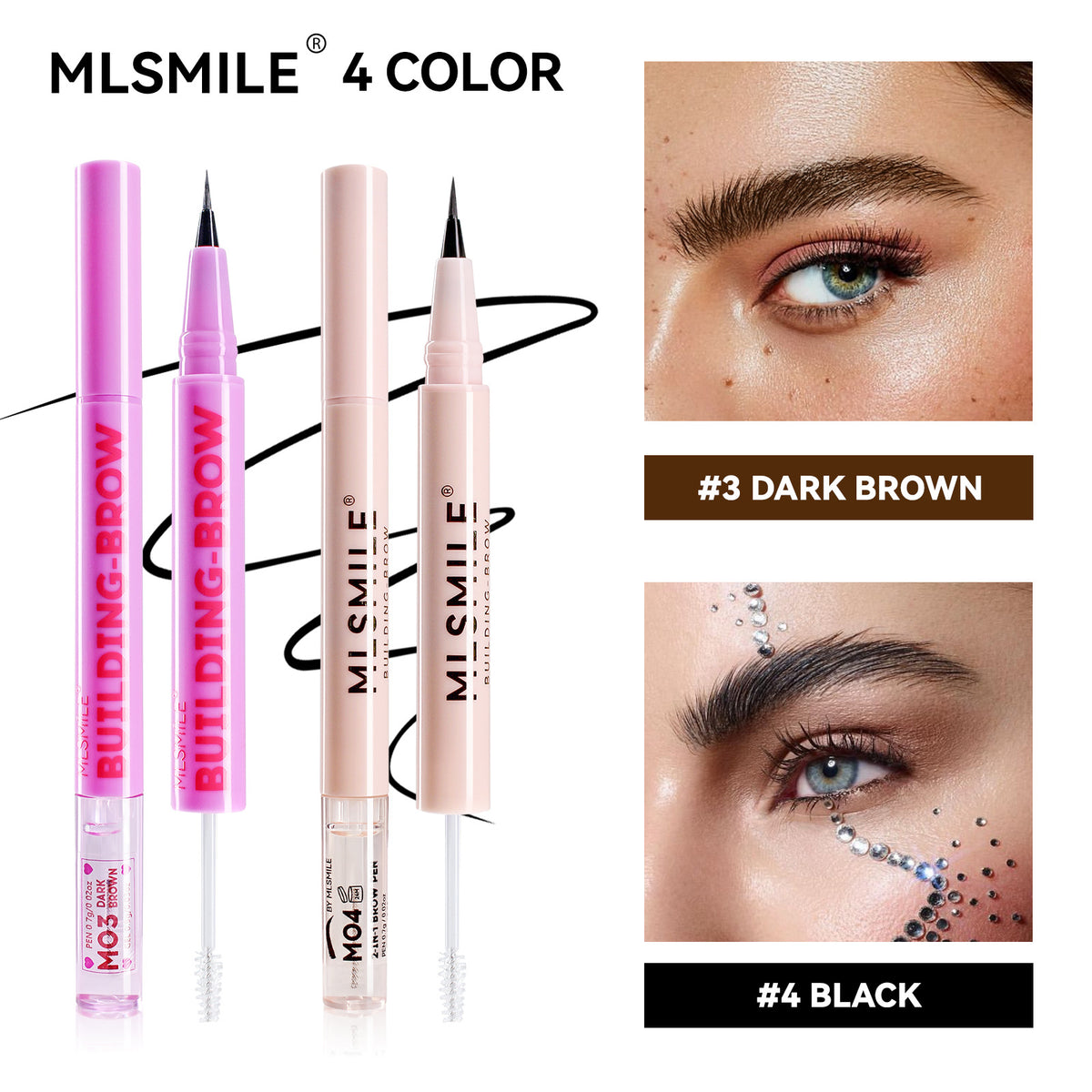 Double-Ended Eyebrow Pencil Long-Lasting Smudge Proof